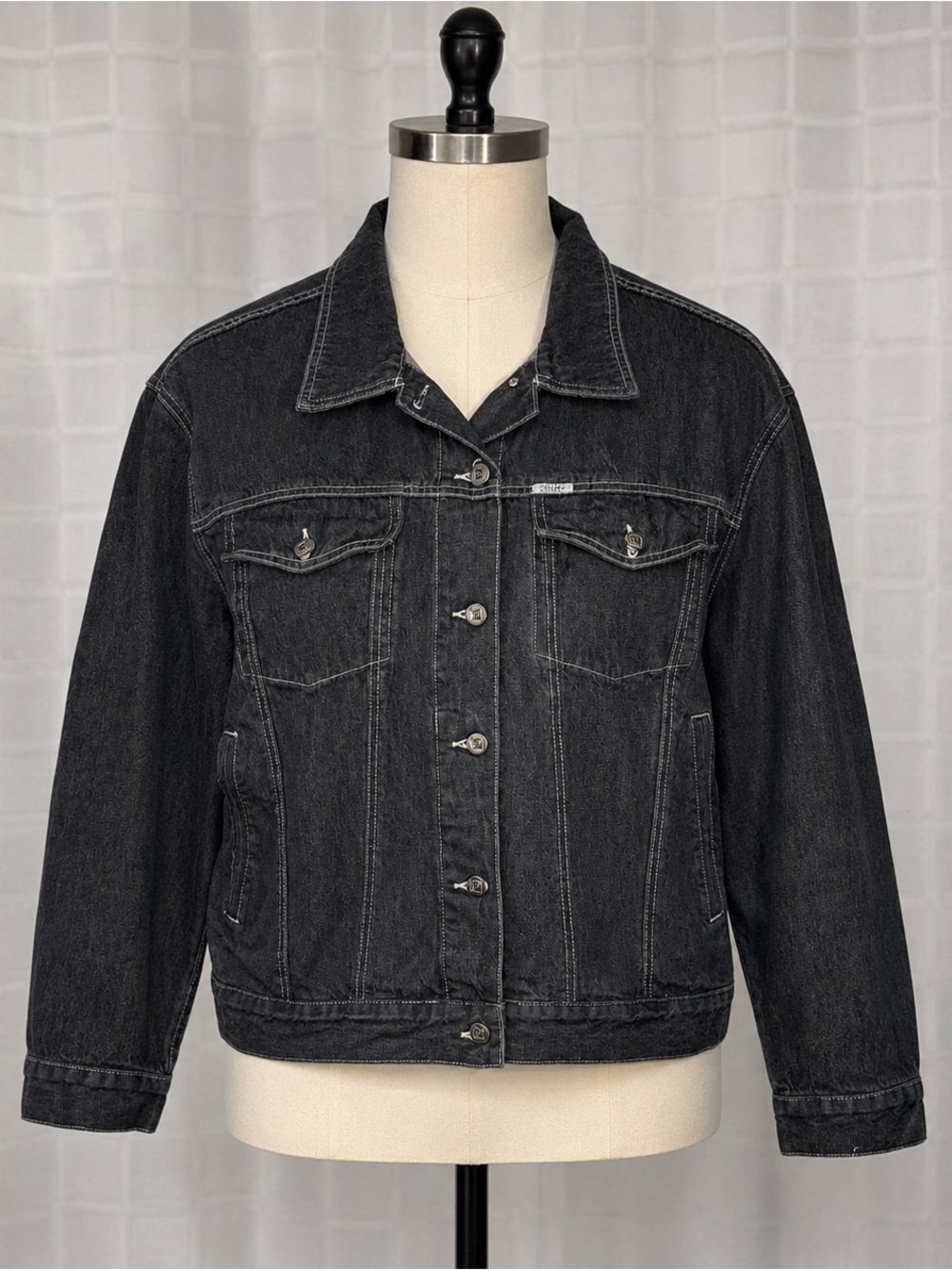 Y2K vintage Crest Jeans Women's Black Denim Jacket